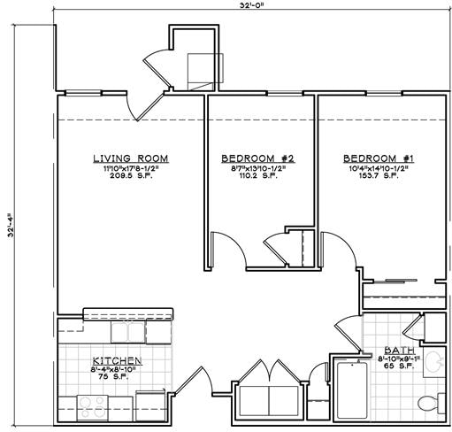 2BR/1BA - 2 Bedroom