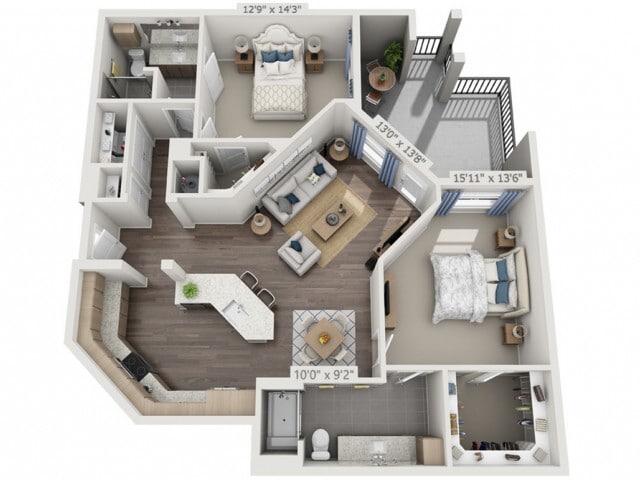 Floor plans are artist’s rendering. All dimensions are approximate. Actual product and specifications may vary in dimension or detail. Not all features are available in every apartment. Prices and availability are subject to change. - B4A