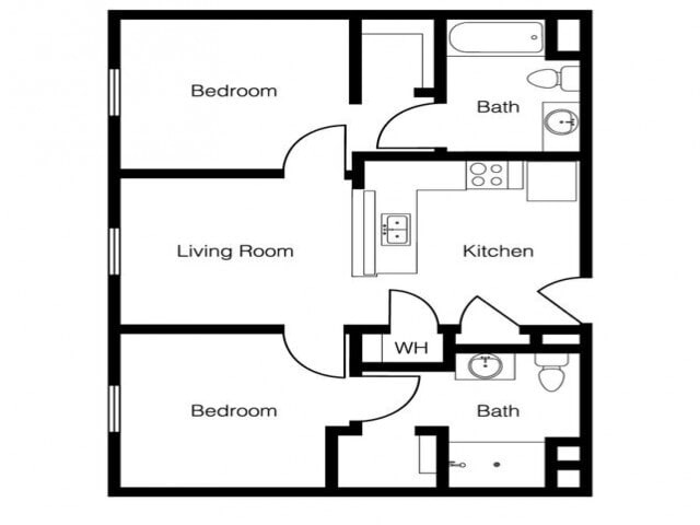2 Bedroom Floor Plan - 2 Bedroom 1st Floor