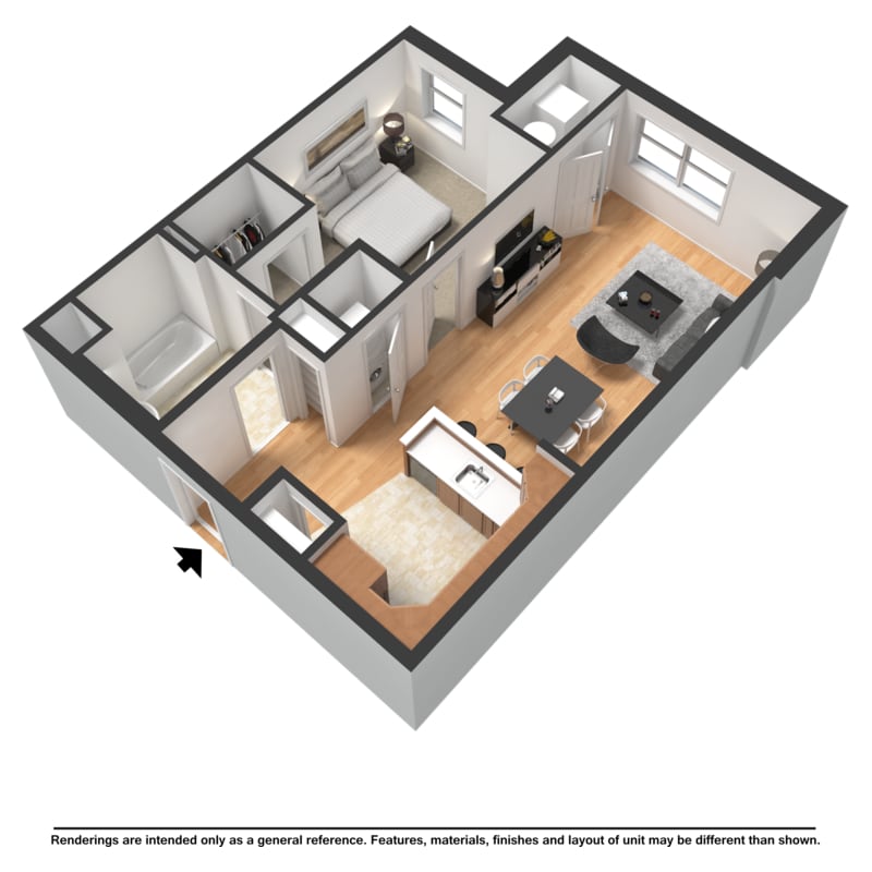 Floor Plan - One Bedroom 