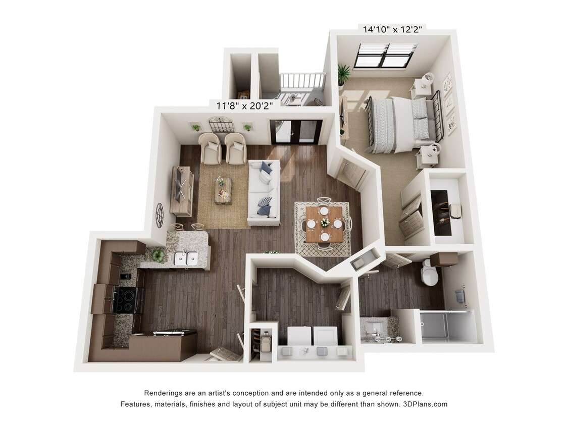 A2 | 1x1 | 820 sf - A2