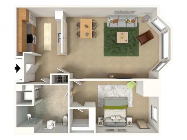 Floor Plan - 1X1 770