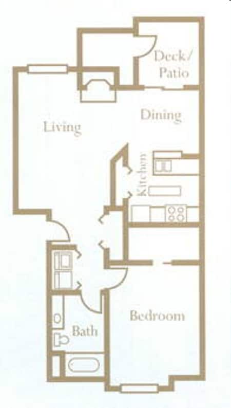 1BR/1BA 750 SF - 1 Bed 1 Bath
