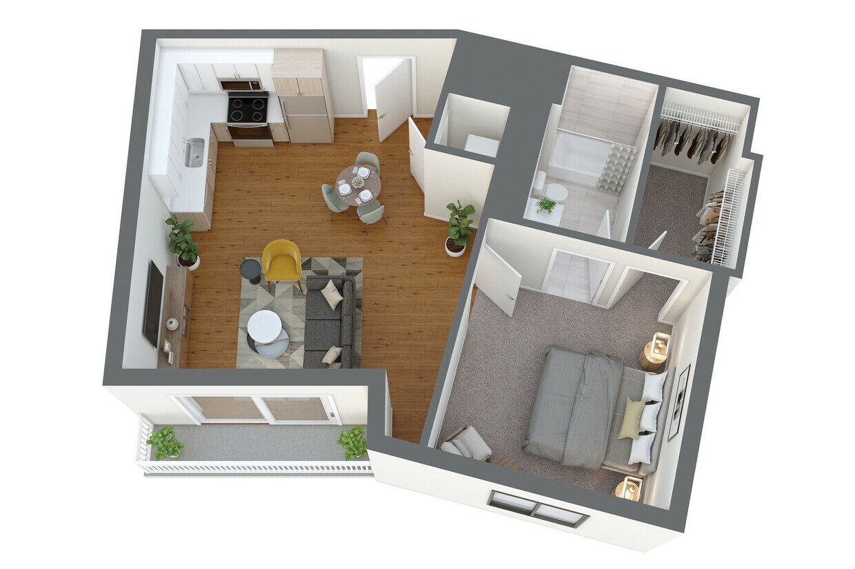 Floor Plan - A16 1 Bed/1 Bath