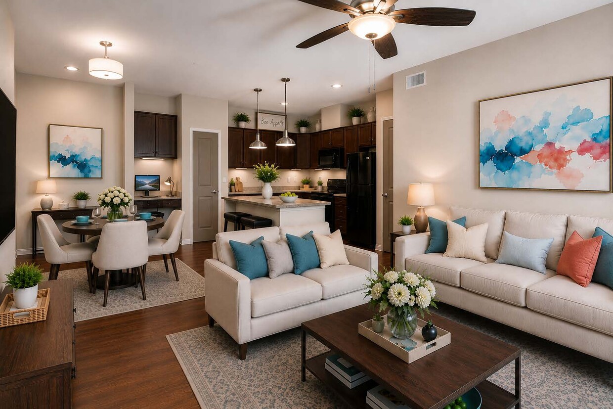 Living Room with Built-In Desk Nook - B1