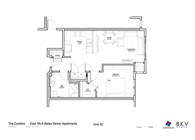 Floor Plan - One Bedroom C