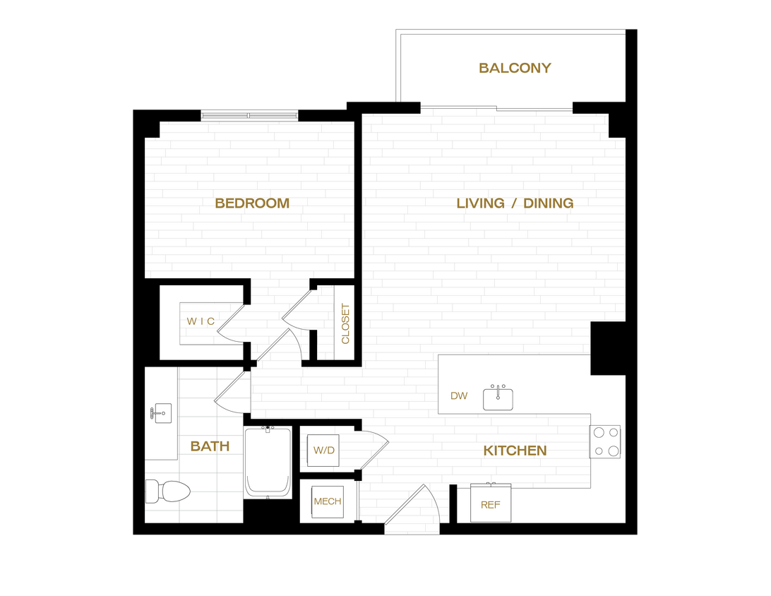 Floor Plan - 1 Bed/1 Bath-A11