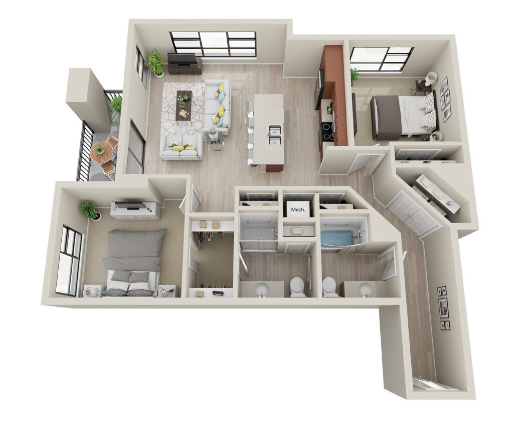 Floor Plan - 2 Bedroom J