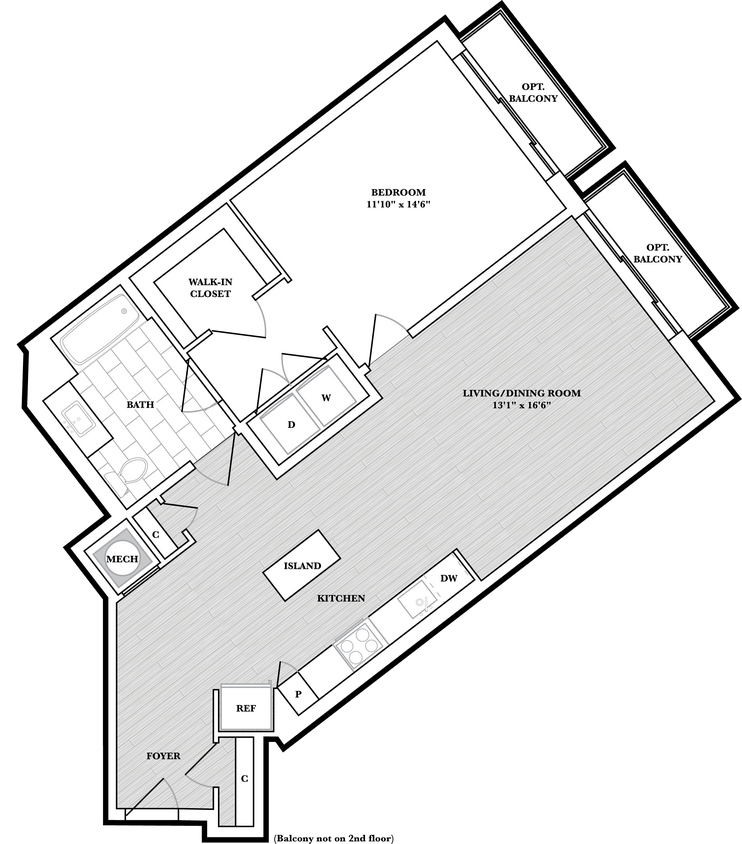 Floor Plan - 1 Bed/1 Bath