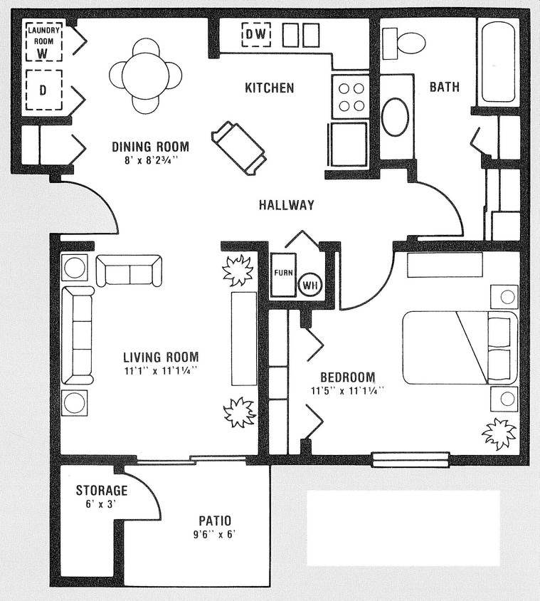 1BR/1BA - 1 Bedroom 1 Bathroom
