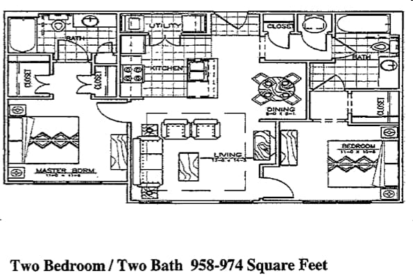 2BR/2BA - 2 Bed/2 Bath