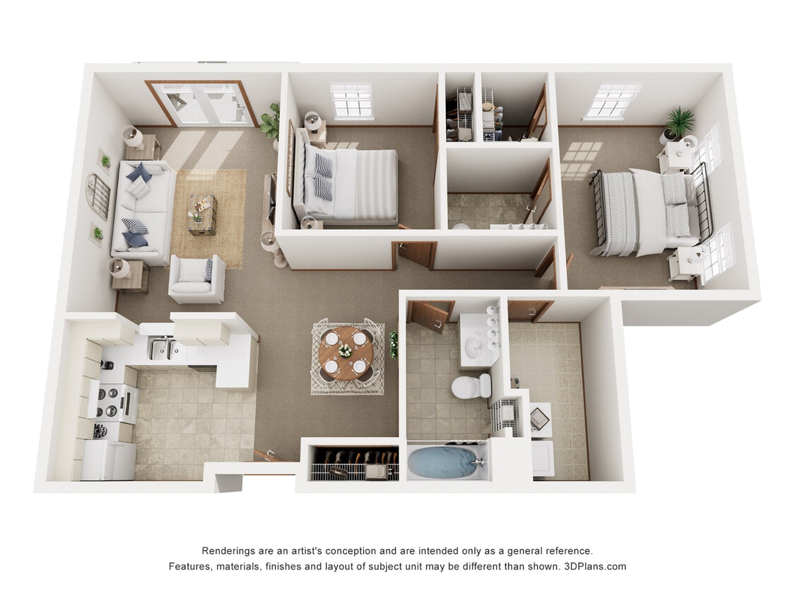 Explore this sleek, functional 3D apartment design, perfect for contemporary living. - C
