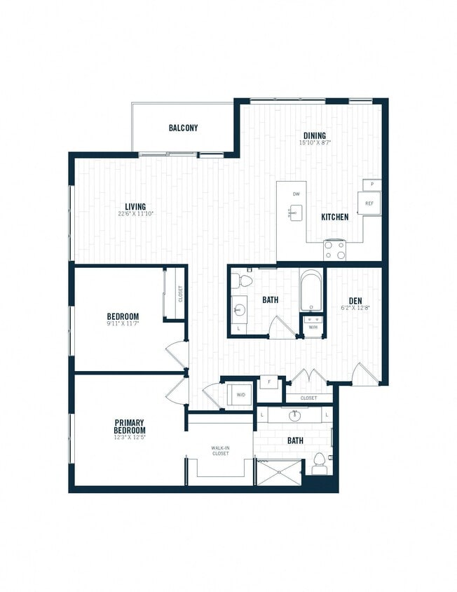 Floor Plan - C5D | 2 Bed | 2 Bath | Den