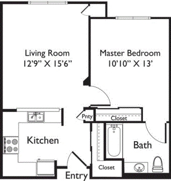 1BR/1BA - One Bedroom/1 Bath