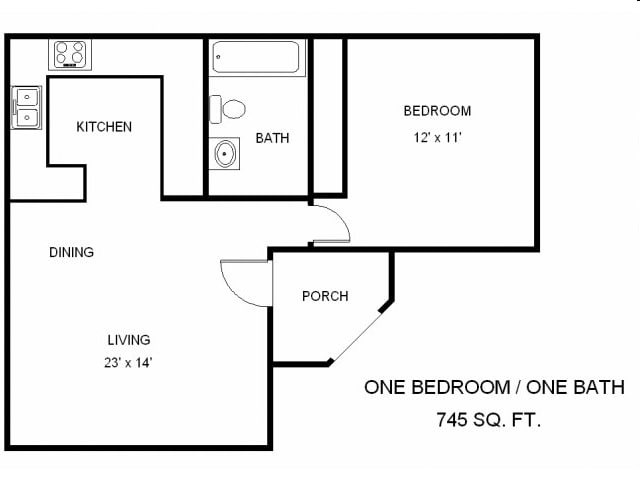 1BR/1BA - One Bedroom
