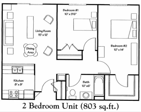 Floor Plan - Two Bedroom