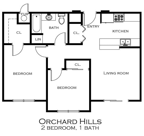 2 Bedroom, 1 Bath - 2bd 1ba