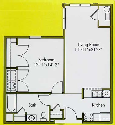 1BR/1BA - The Crest