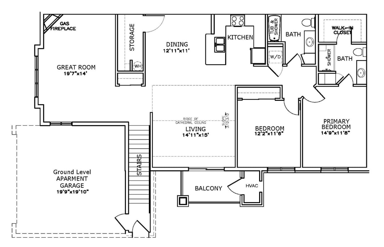 Floor Plan - T2 - Second Floor Town Home