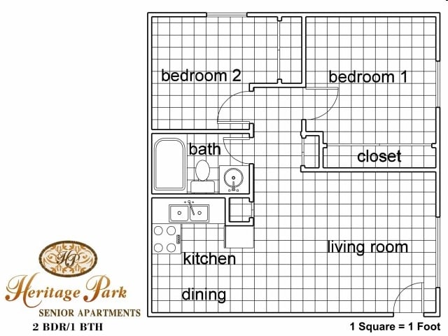2BR/1BA - Two Bedroom