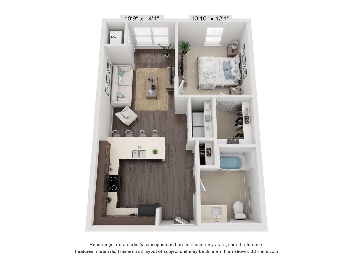 Floor Plan - 1 Bedroom