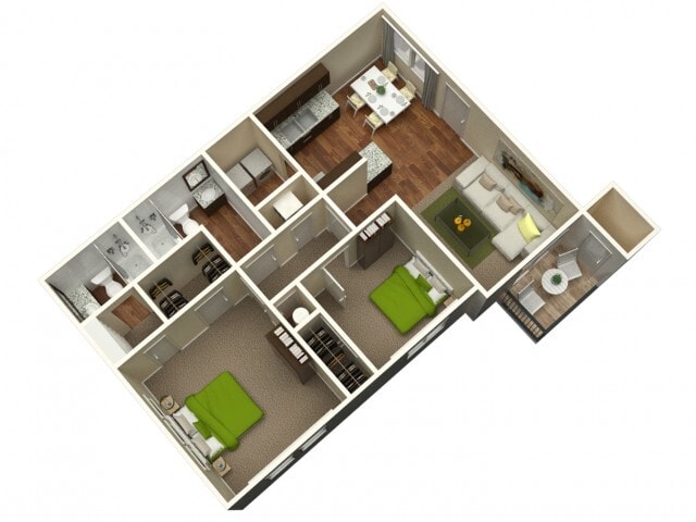 2 Bedroom 2 Bath 1192 - 2 Bedroom 2 Bath 1192