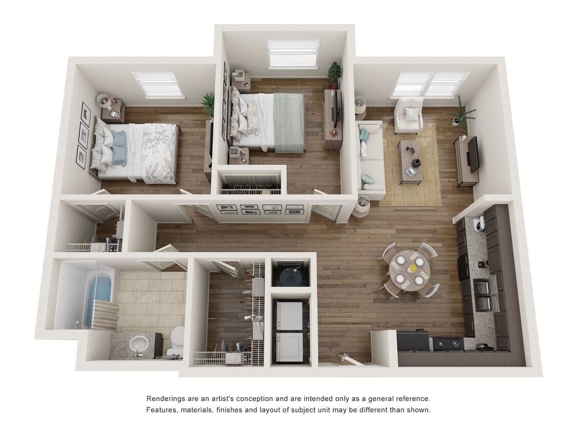 2-Bedroom, 1 Bath - 2B1B
