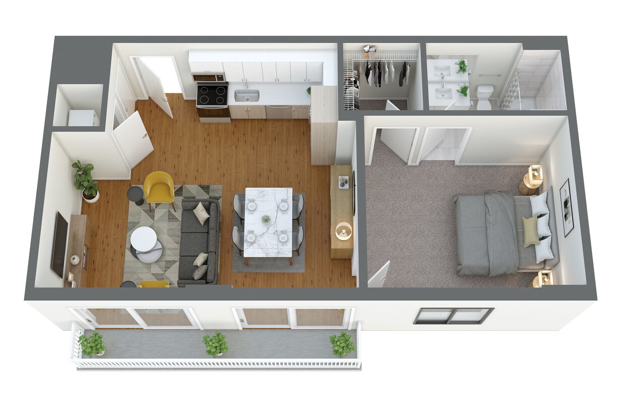 Floor Plan - A17 1 Bed/1 Bath