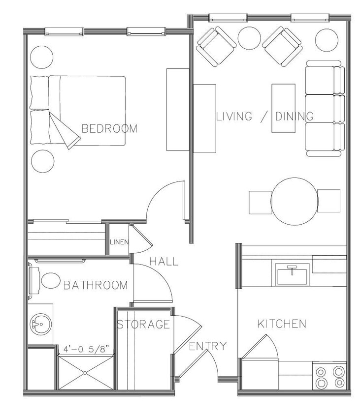 Floor Plan - 1 Bedroom