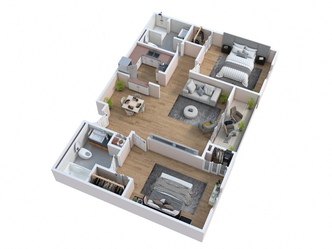Floor Plan - Two Bedroom - Clover