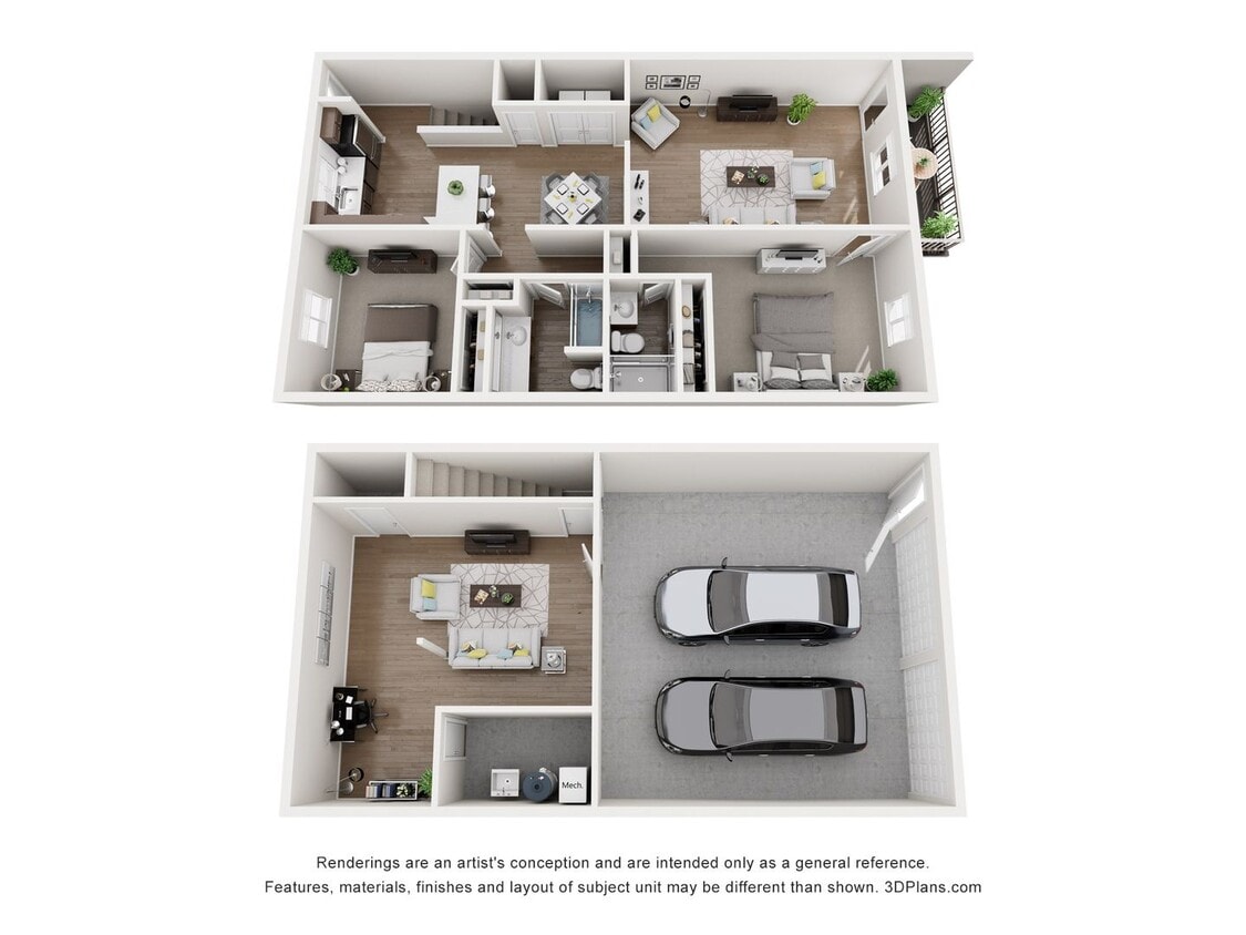 Floor Plan - 2 Bedroom 2 Bath Ranch Renovated - 1140