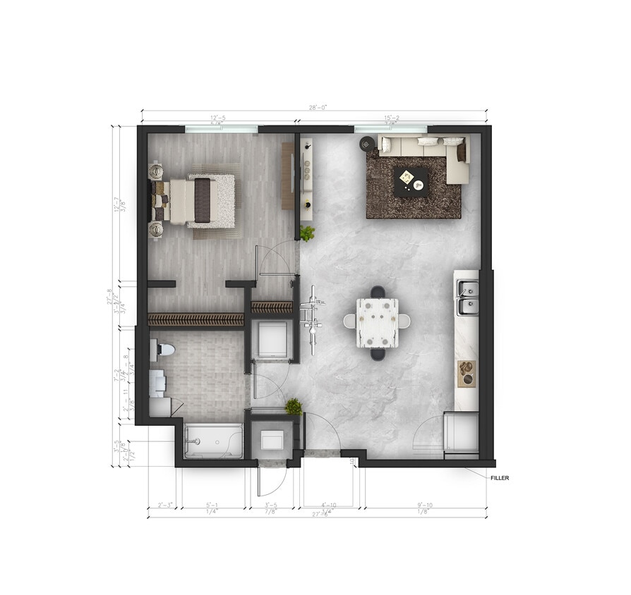 1 Bedroom 1 Bathroom - 1x1