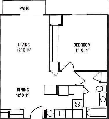 1BR/1BA - A1 - 1 Bedroom, 1 Bath