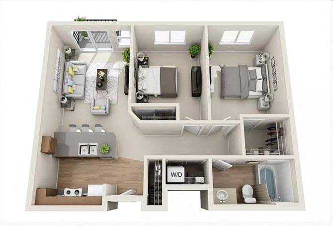 Floor Plan - 2x1 - C1
