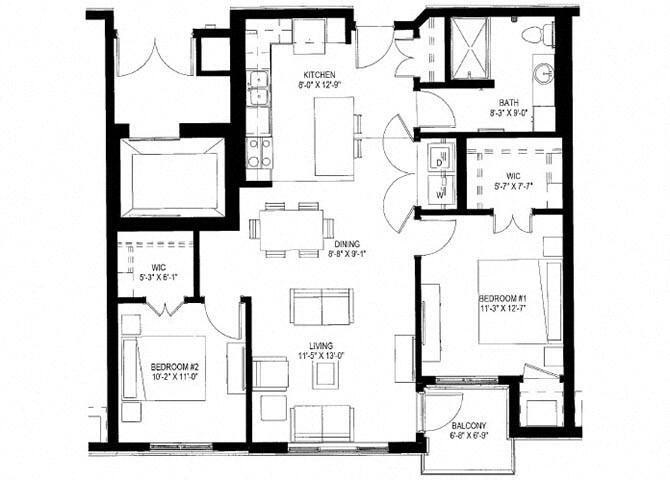 Floor Plan - Two Bedroom E