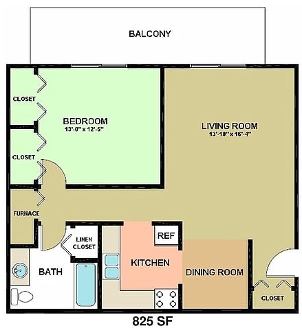 Floor Plan - One bed