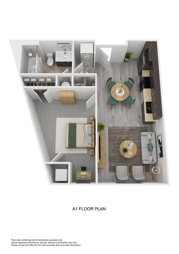 Floor Plan - A1 - One Bedroom