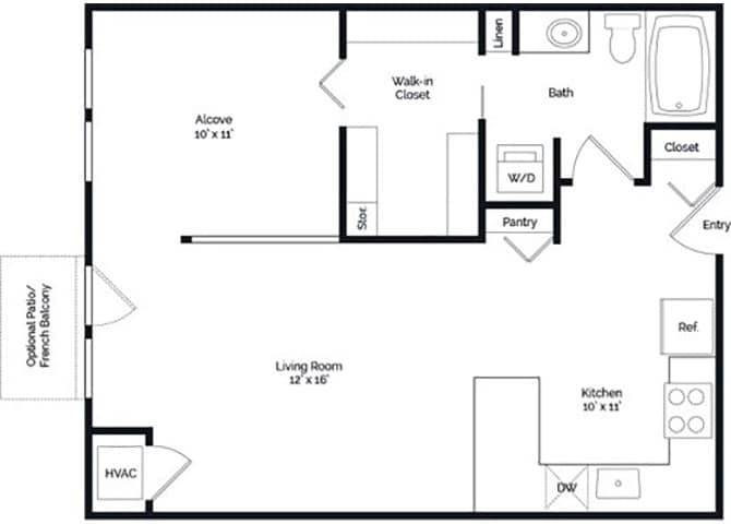 Floor Plan - Studio Alcove E5