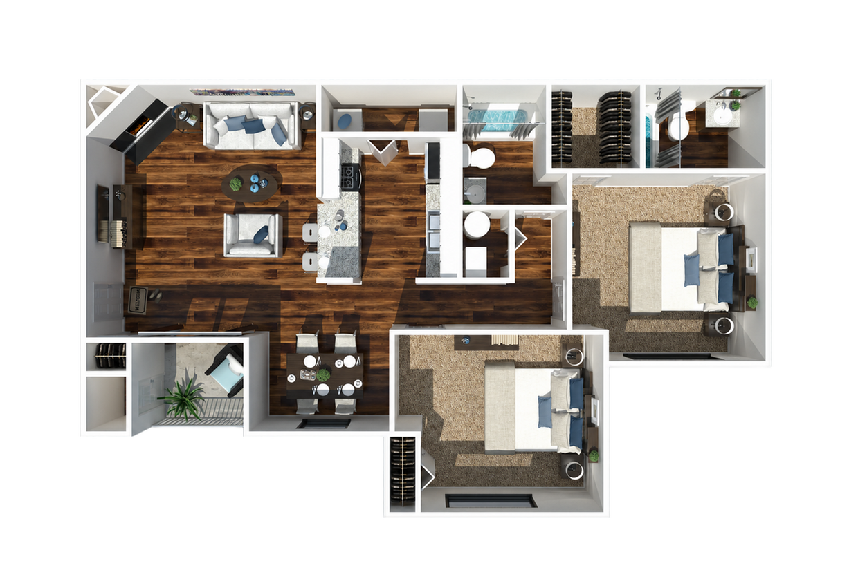 2 Bedroom 2 Bathroom - White Dogwood