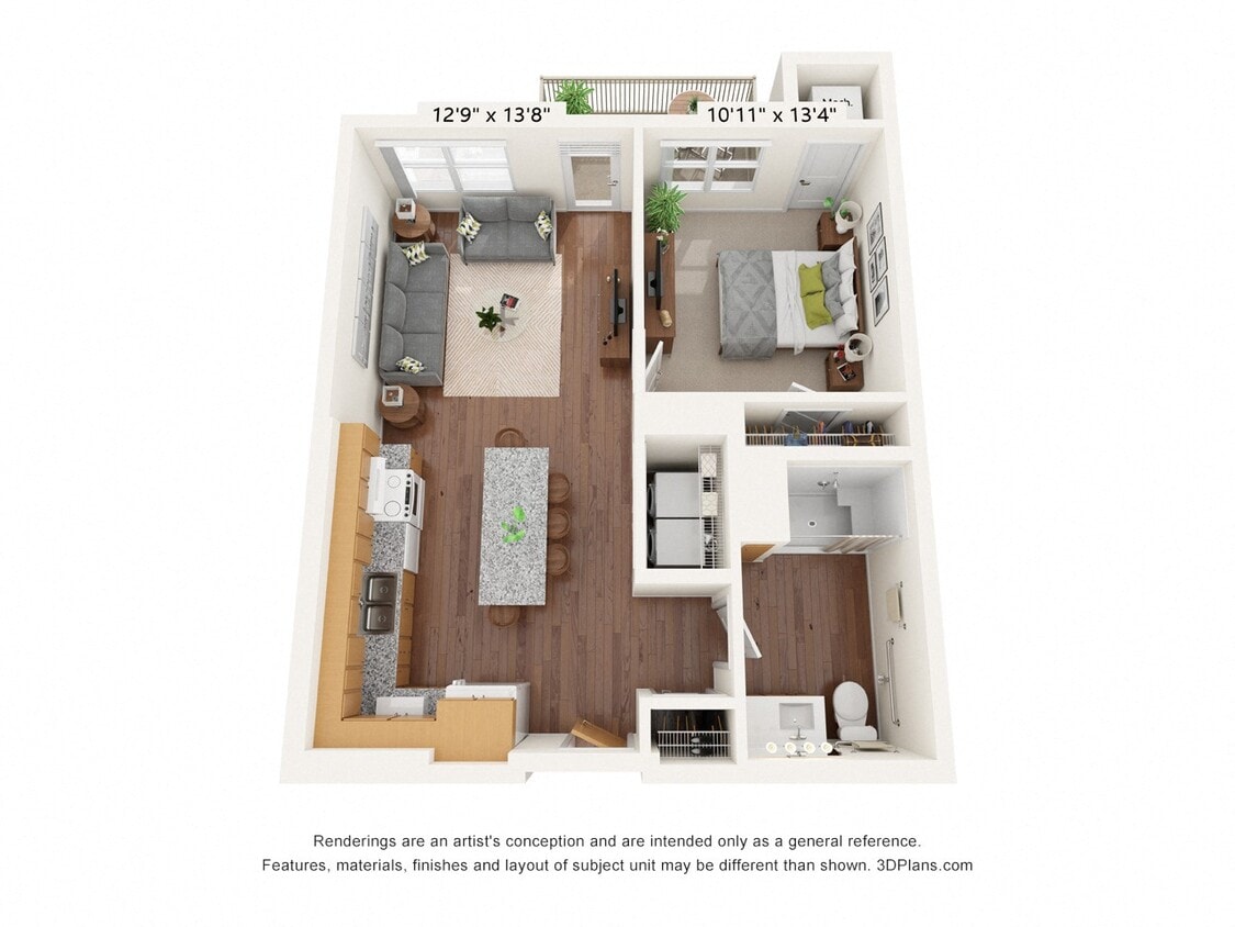 Floor Plan - One Bedroom E (ADA)