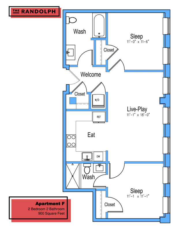 Floor Plan - 2Bed 2Bath F