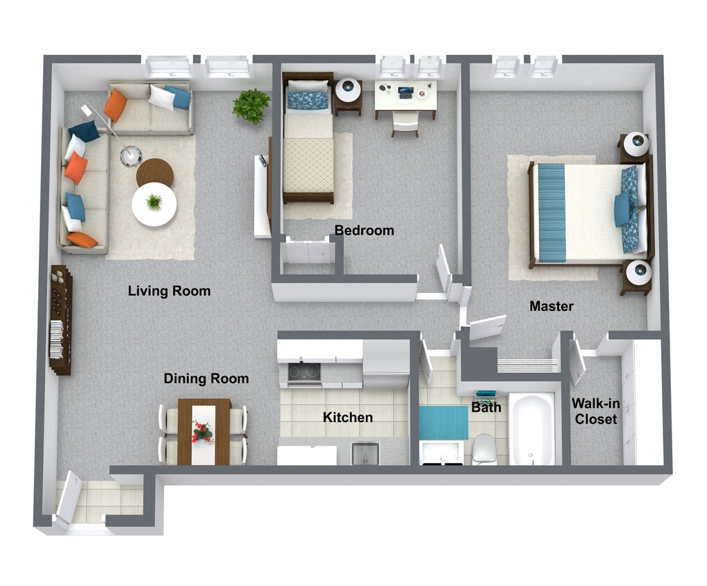 Floor Plan - Quadrangle 2-bedroom