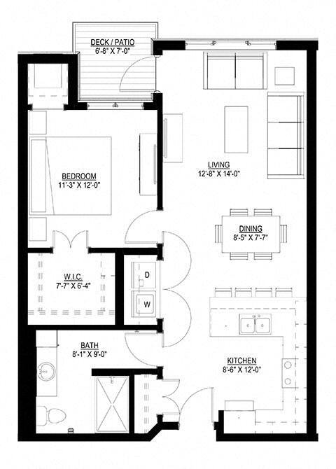 Floor Plan - One Bedroom - C