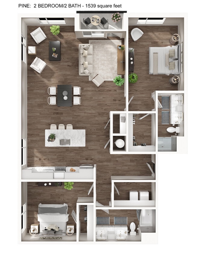 Floor Plan - 2x2 Pine