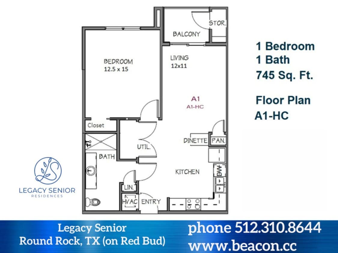 Floor Plan - 1x1 A1 Mobility