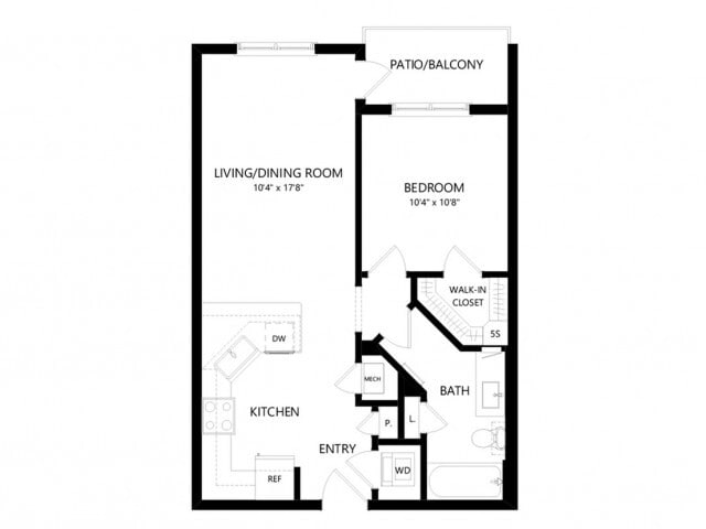 Floor plans are artist’s rendering. All dimensions are approximate. Actual product and specifications may vary in dimension or detail. Not all features are available in every apartment. Prices and availability are subject to change. - A0A
