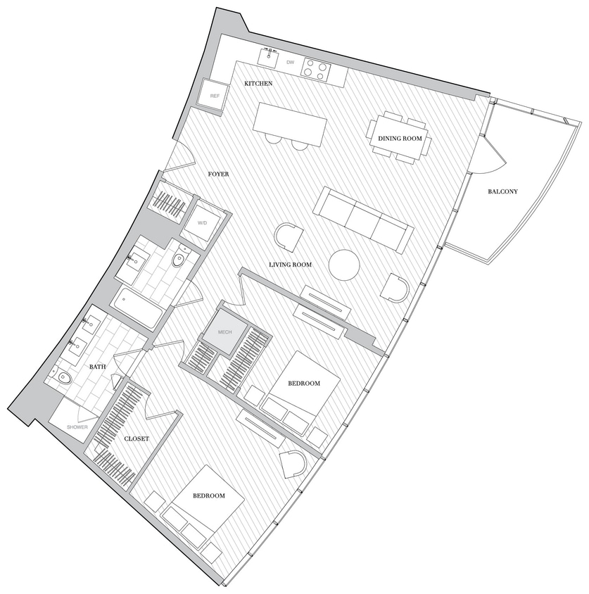 Floor Plan - 2 Bed 2 Bath B2G