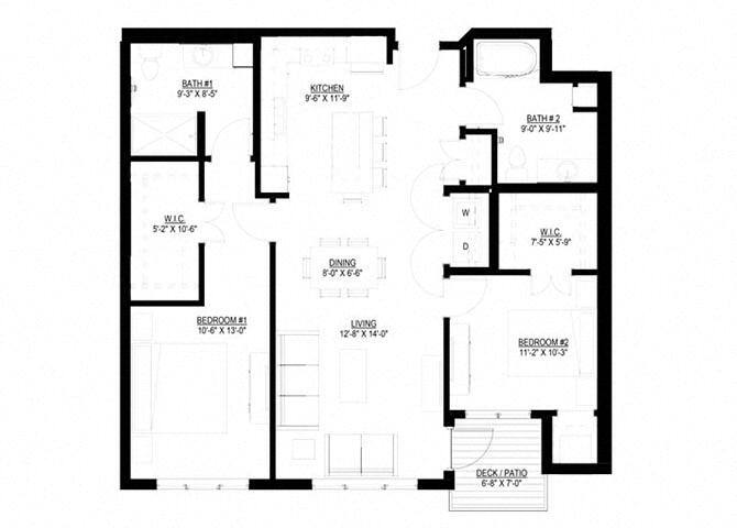 Floor Plan - Two Bedroom - J