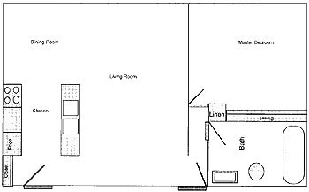 Floor Plan - 1 Bedroom, Income Restrictions