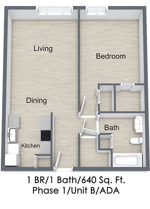 Floor Plan - One Bedroom